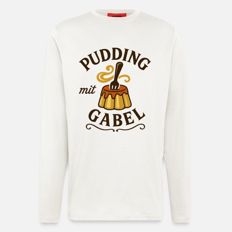 Pudding with fork - Longsleeve - made by SPREAD  - OFF WHITE