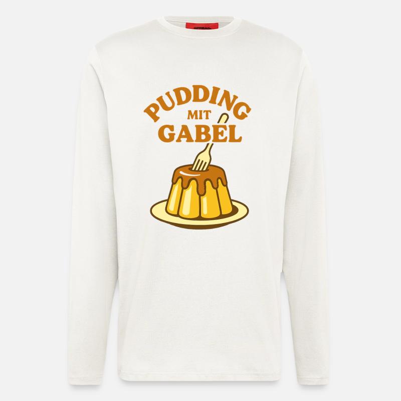 Pudding with fork - Longsleeve - made by SPREAD  - OFF WHITE