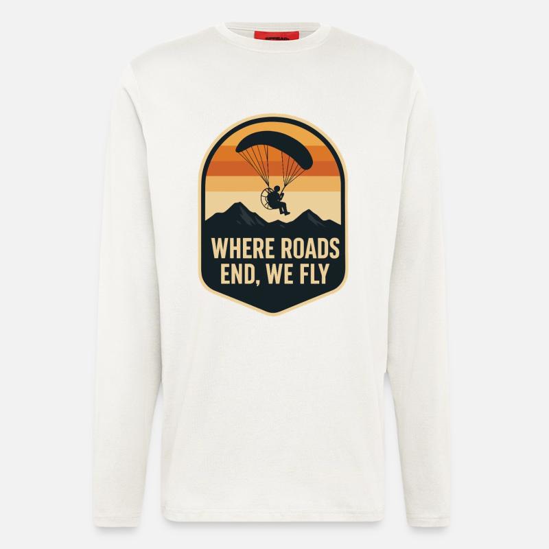Where roads end, we fly - Longsleeve - made by SPREAD  - OFF WHITE