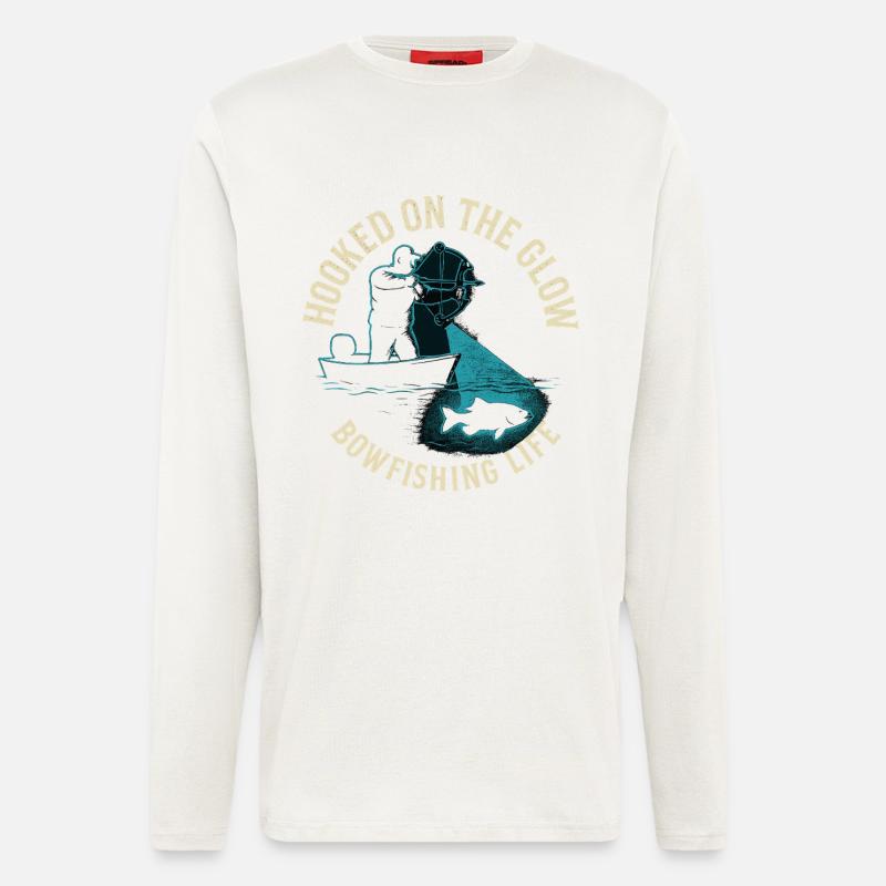 Hooked On The Glow Bowfishing Adventure - Longsleeve - made by SPREAD - OFF WHITE