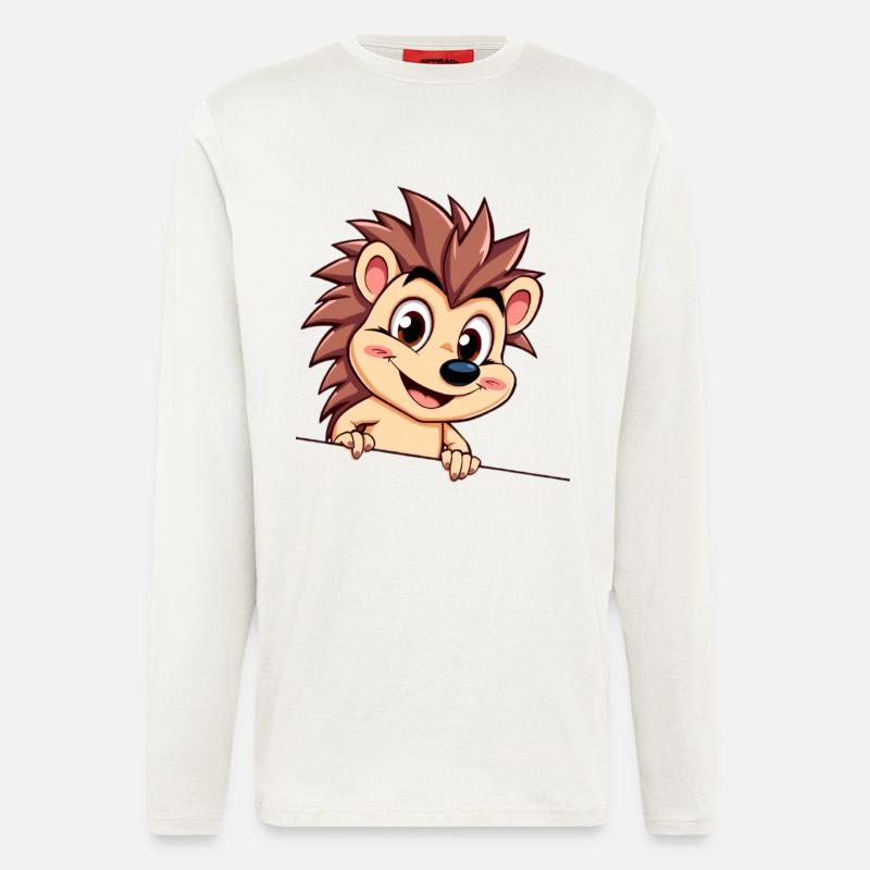 Nimble hedgehog on a wire - Longsleeve - made by SPREAD  - OFF WHITE