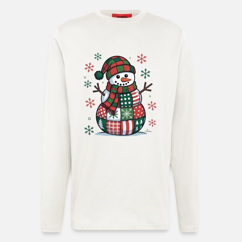 Snowman Patchwork - Longsleeve - made by SPREAD  - OFF WHITE