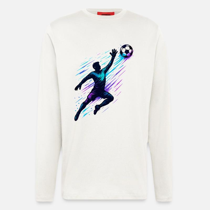 Fußball Torwart Parade Dynamische Aktion - Langarmshirt - made by SPREAD  - OFF WHITE