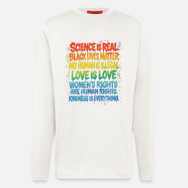 Regenbogen Statement – Human Rights Pride - Langarmshirt - made by SPREAD  - OFF WHITE