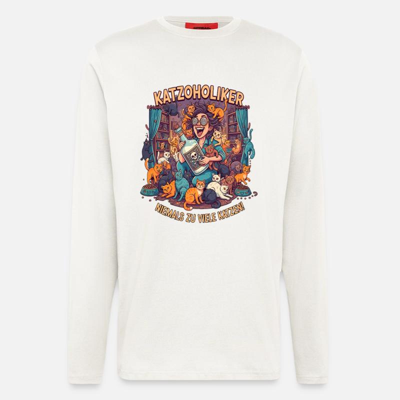 Cats addicted, never too many cats - Longsleeve - made by SPREAD  - OFF WHITE