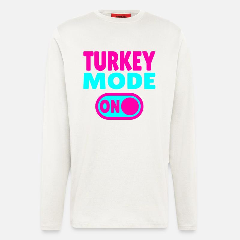 Mode dinde activé - Manches longues bio décontracté fabriqué en UE - OFF WHITE