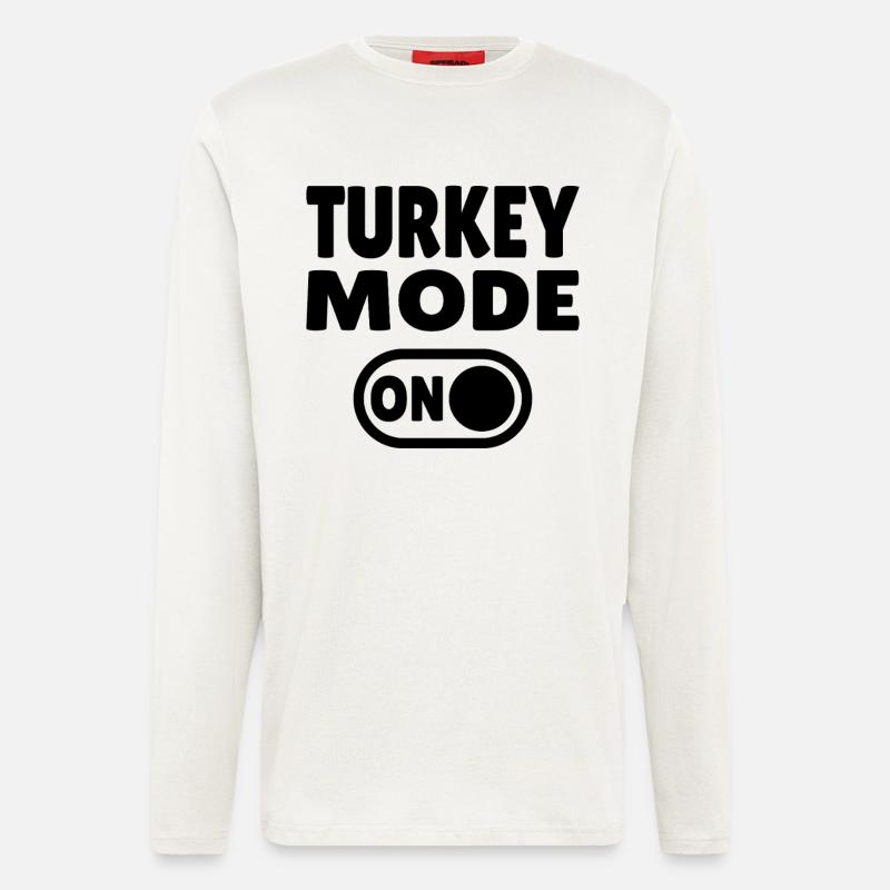 Mode dinde activé - Manches longues bio décontracté fabriqué en UE - OFF WHITE