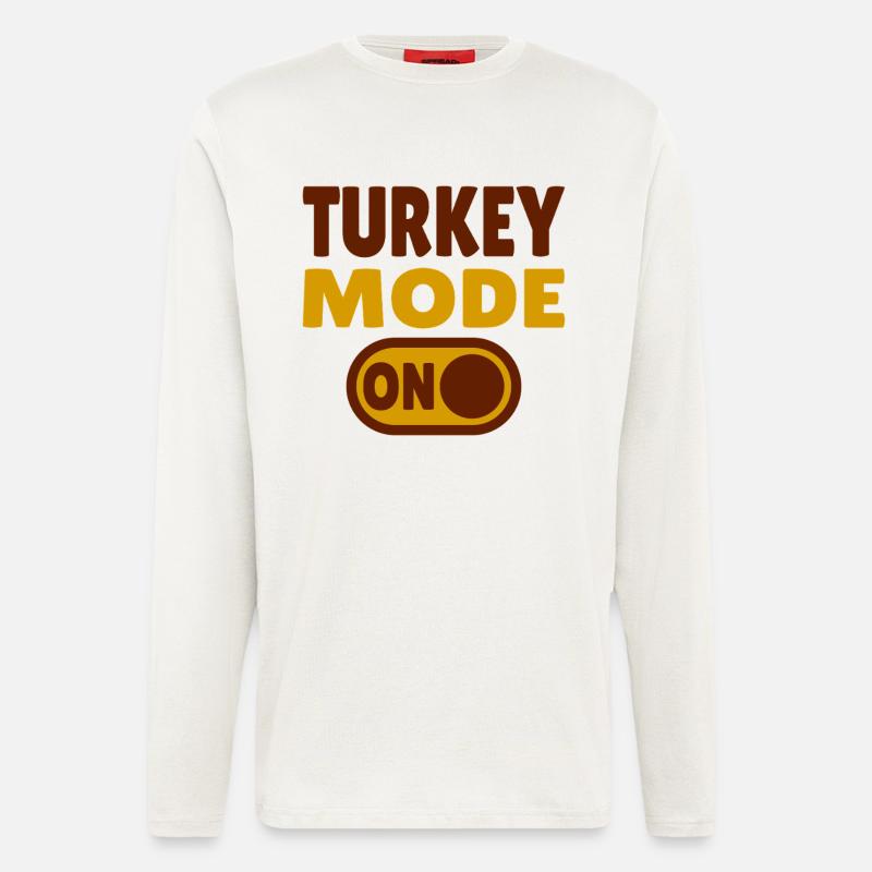 Mode dinde activé - Manches longues bio décontracté fabriqué en UE - OFF WHITE