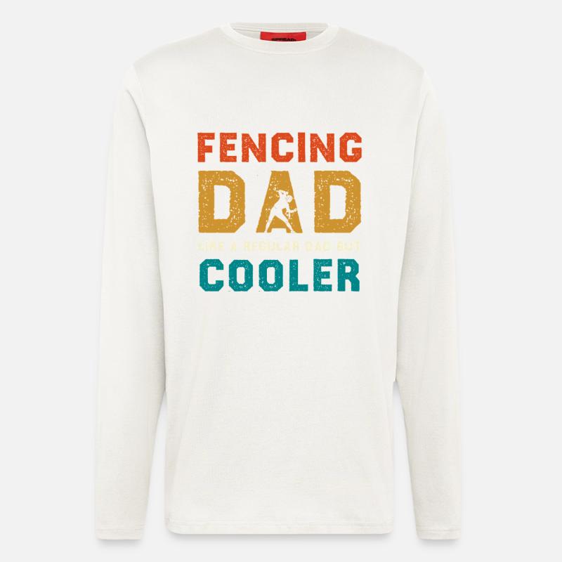 Fencing Dad Cooler Than Regular Dad - Langarmshirt - made by SPREAD  - OFF WHITE