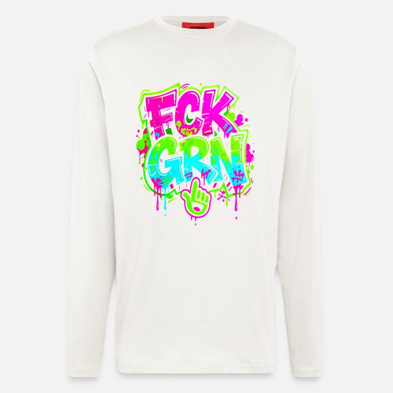 FCK GRN Graffiti  - Langarmshirt - made by SPREAD  - OFF WHITE