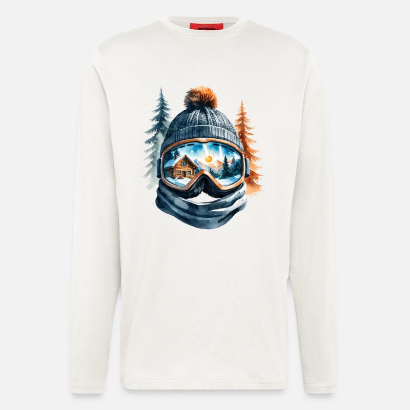 Winter Landscape Reflection Goggles - Longsleeve - made by SPREAD - OFF WHITE