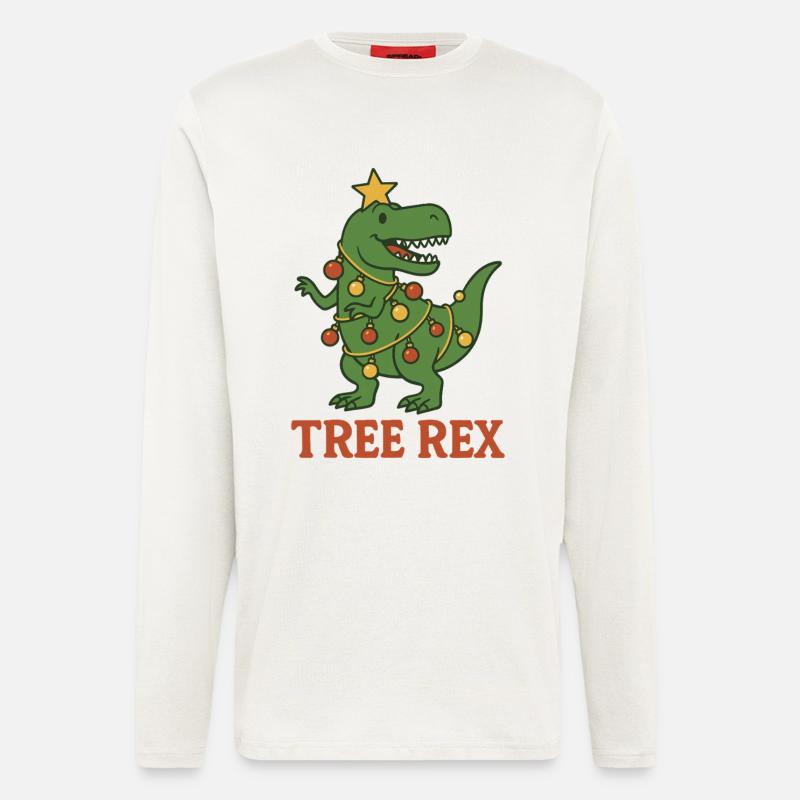 Tree Rex Dinosaur Christmas Fun - Longsleeve - made by SPREAD  - OFF WHITE