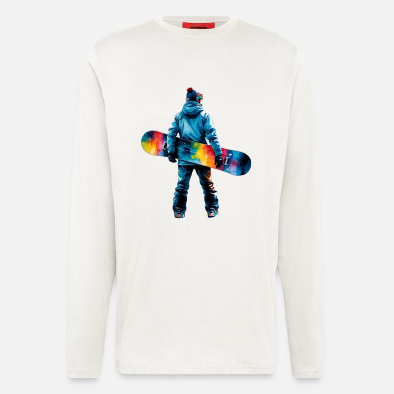 Farbexplosion Snowboarder - Langarmshirt - made by SPREAD  - OFF WHITE