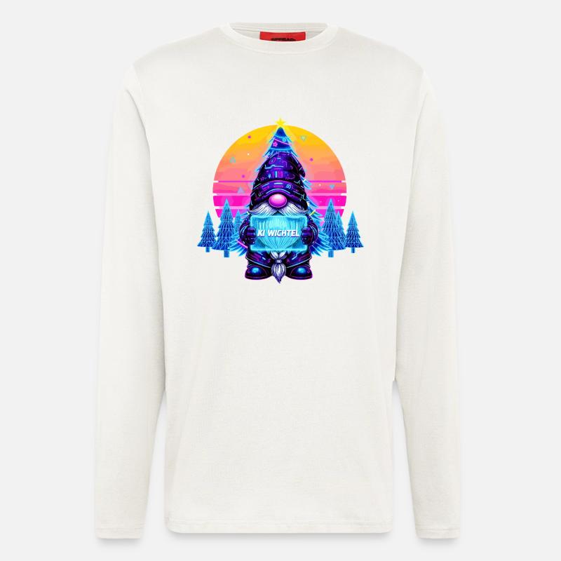 KI WICHTEL - Synthwave Retrowave 80s - Langarmshirt - made by SPREAD  - OFF WHITE