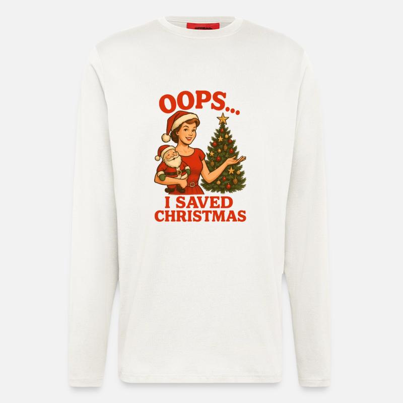 Oops I Saved Christmas - Langarmshirt - made by SPREAD  - OFF WHITE