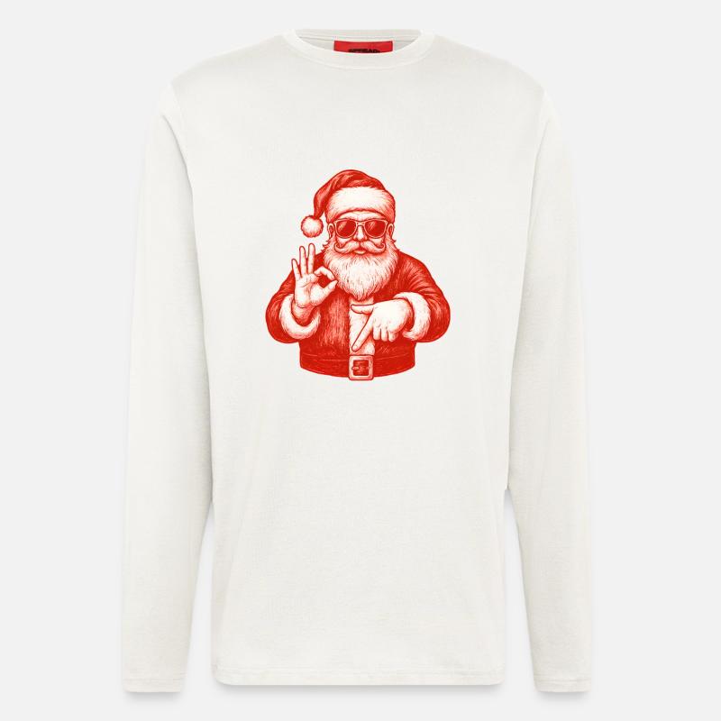 Weihnachtsmann Six Seven Meme Humor - Langarmshirt - made by SPREAD  - OFF WHITE