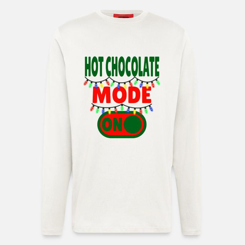 Mode chocolat chaud activé - Manches longues bio décontracté fabriqué en UE - OFF WHITE