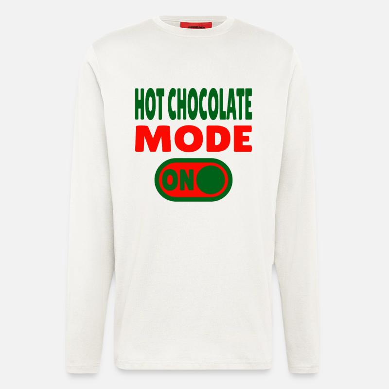 Mode chocolat chaud activé - Manches longues bio décontracté fabriqué en UE - OFF WHITE