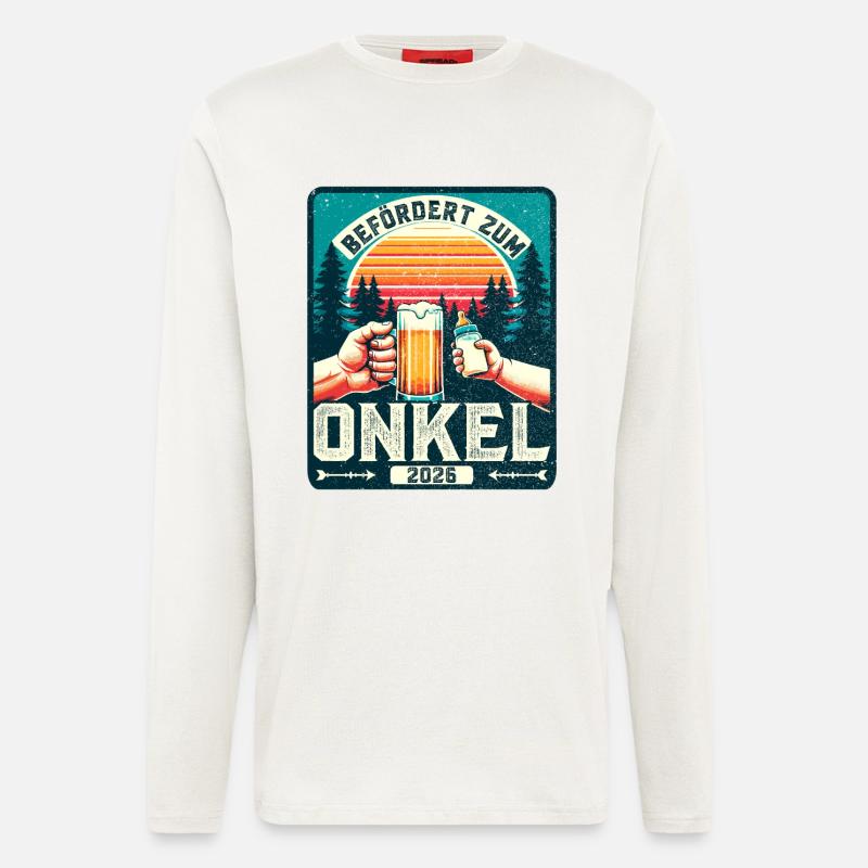 Werdender Onkel Befördert zum Onkel 2026 - Langarmshirt - made by SPREAD  - OFF WHITE
