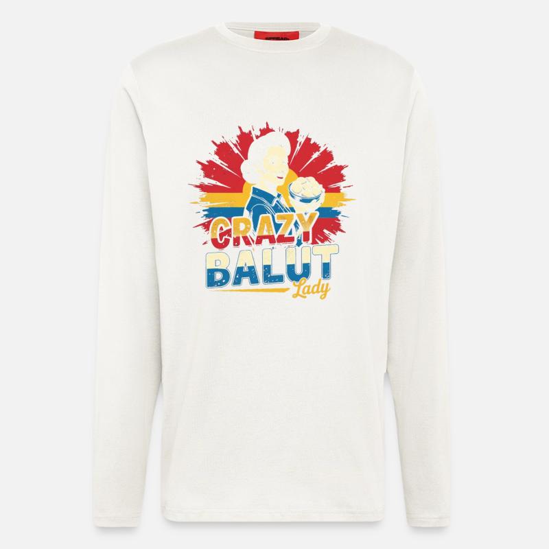 Crazy Balut Lady Phillippinen - Langarmshirt - made by SPREAD  - OFF WHITE