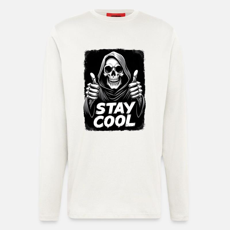 Stay Cool Grim Reaper Skull - Longsleeve - made by SPREAD  - OFF WHITE