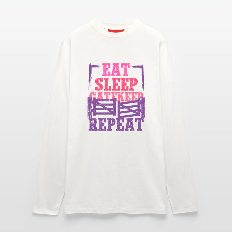 Ehefrau eines Bauern Mutter Eat Sleep Gatekeep Langarmshirt - made by SPREAD 