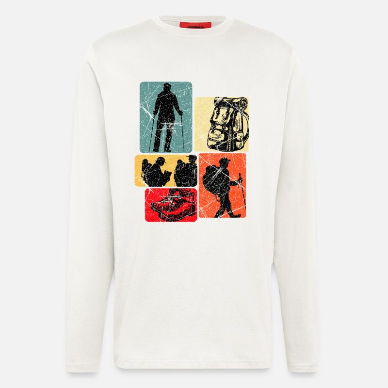Wanderpfad Collage - Langarmshirt - made by SPREAD  - OFF WHITE