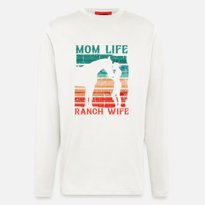 Ehefrau eines Bauern Mutter - Langarmshirt - made by SPREAD  - OFF WHITE