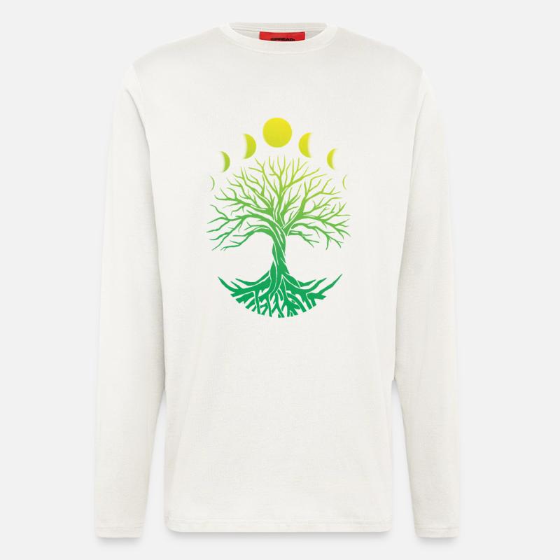 Tree Circle Moon Phases - Longsleeve - made by SPREAD  - OFF WHITE