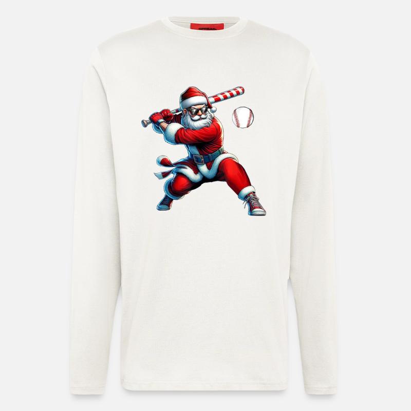 Baseball du Swing du Père Noël - Manches longues bio décontracté fabriqué en UE - OFF WHITE