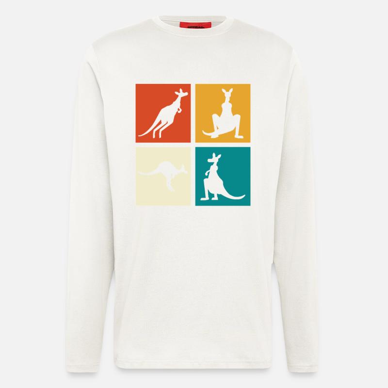 Känguru Vierbild Silhouetten - Langarmshirt - made by SPREAD  - OFF WHITE