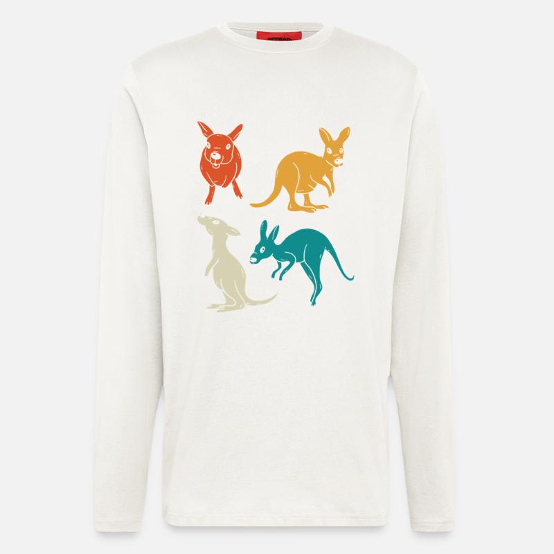 Känguru-Quartett in Farbenvielfalt - Langarmshirt - made by SPREAD  - OFF WHITE