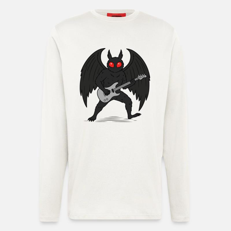 Mothman Rock Guitar Cryptid - Langarmshirt - made by SPREAD  - OFF WHITE