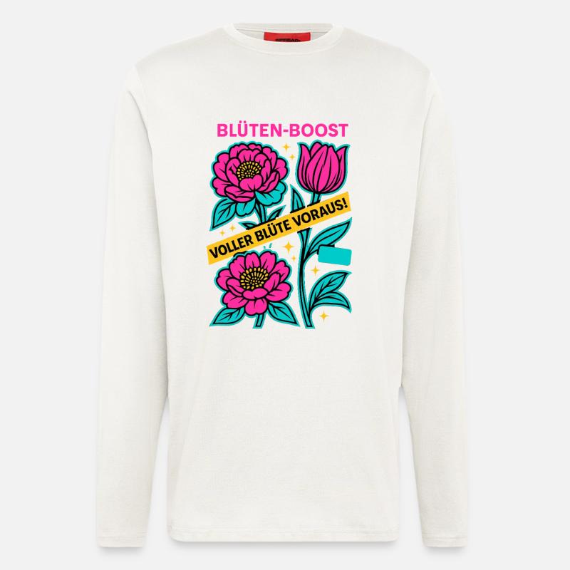 Blossom Boost, Spring Power, Blossom Ahead - Longsleeve - made by SPREAD  - OFF WHITE