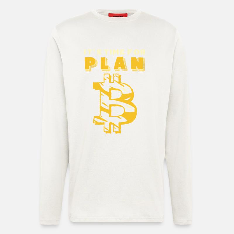 PlanB Krypto Humor Grafik - Langarmshirt - made by SPREAD  - OFF WHITE