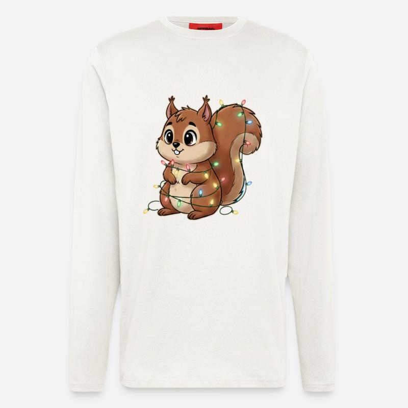 Lichterbehängtes Eichhörnchen - Langarmshirt - made by SPREAD  - OFF WHITE