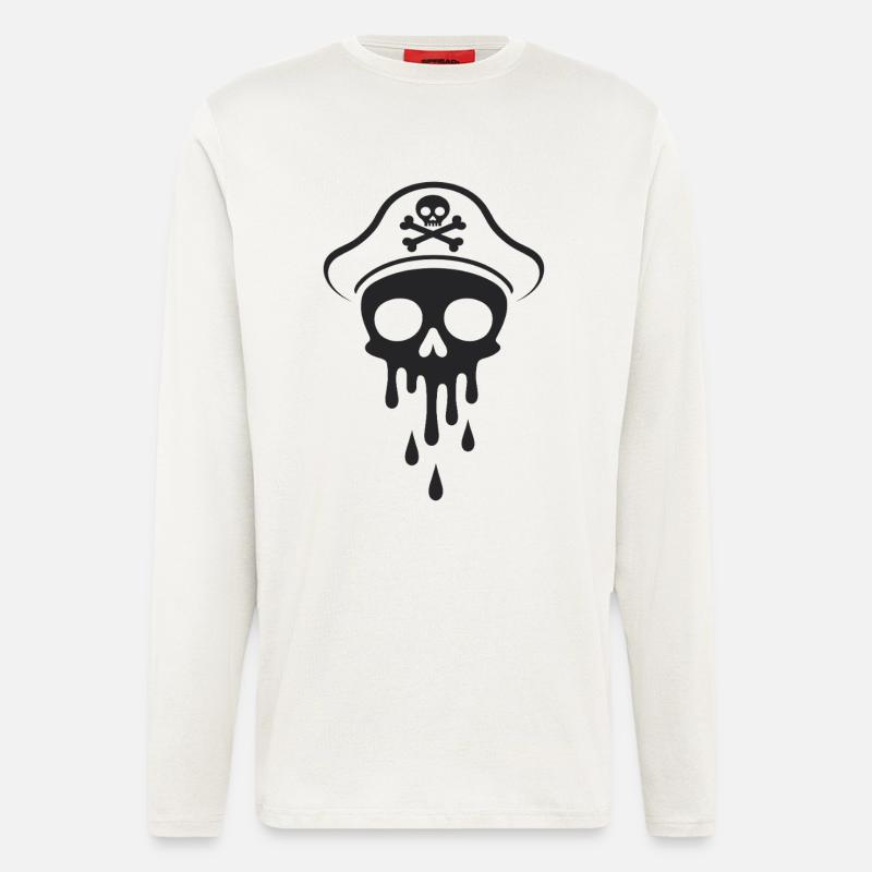 Melting Captain Skull Skull Captain Hat - Longsleeve - made by SPREAD  - OFF WHITE