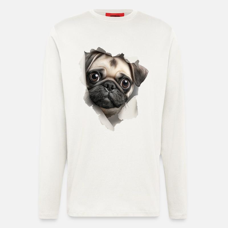 Mops - Langarmshirt - made by SPREAD  - OFF WHITE