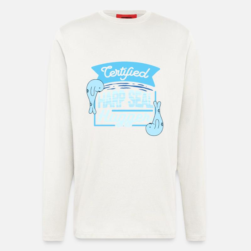 Sattelrobbe Robben Certified Harp Seal Hugger - Langarmshirt - made by SPREAD  - OFF WHITE