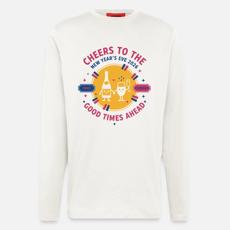 Prost auf die Silvesterfeier 2026 - Langarmshirt - made by SPREAD  - OFF WHITE
