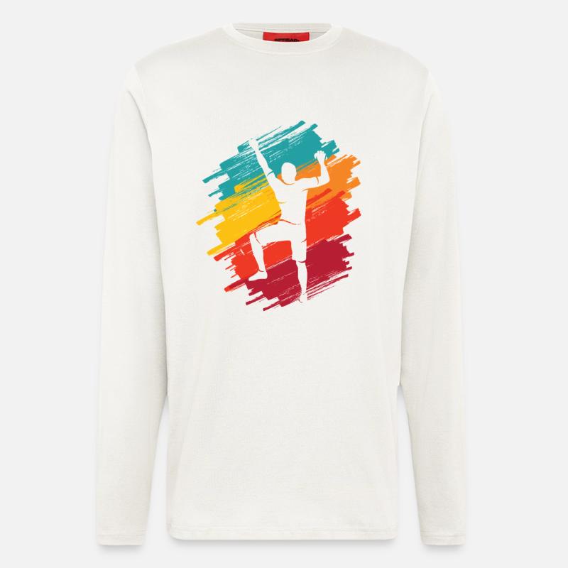 Klettern Berge Retro Kletterer Bouldern - Langarmshirt - made by SPREAD  - OFF WHITE