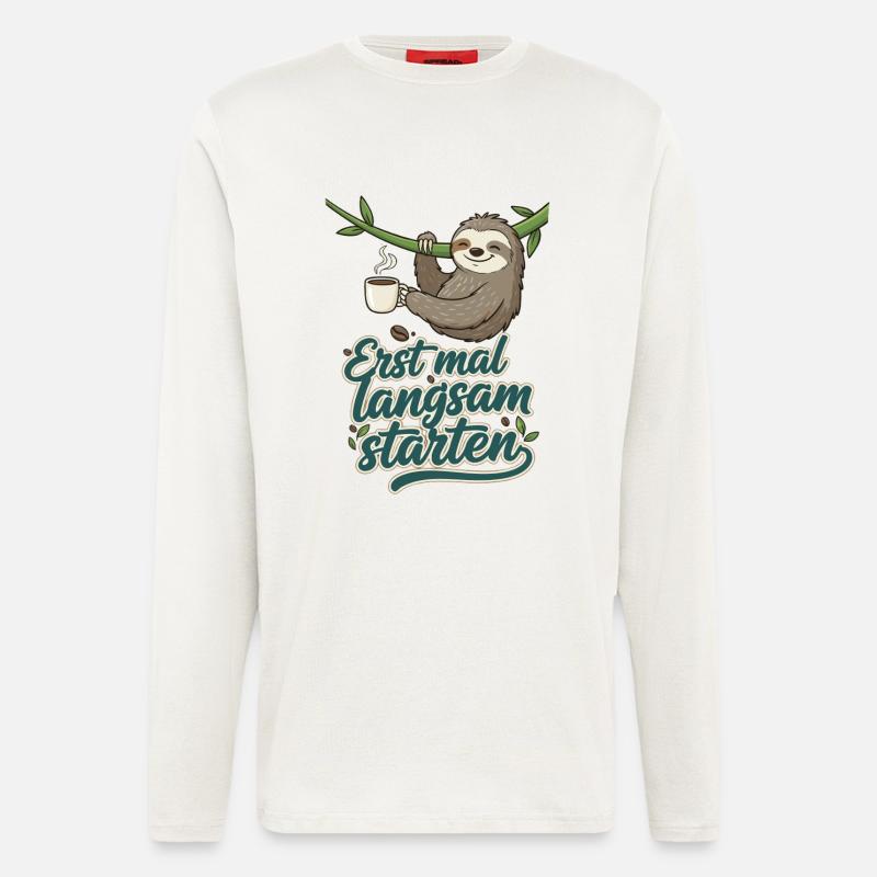 First start slowly sloth motif - Longsleeve - made by SPREAD  - OFF WHITE