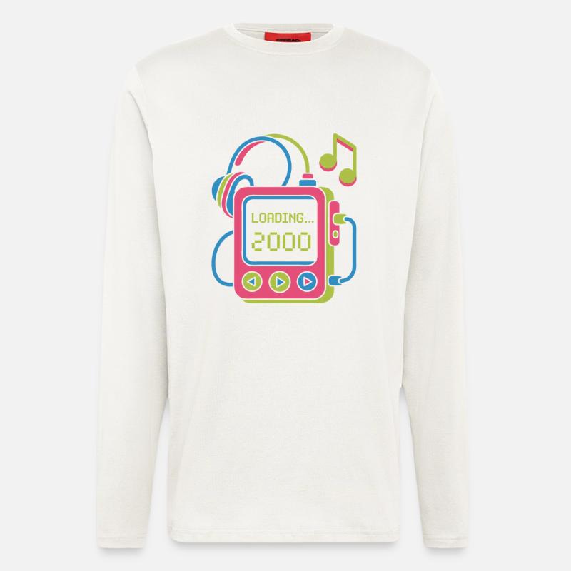 Retro MP3 Player 2000er Musikdesign bunt - Langarmshirt - made by SPREAD - OFF WHITE
