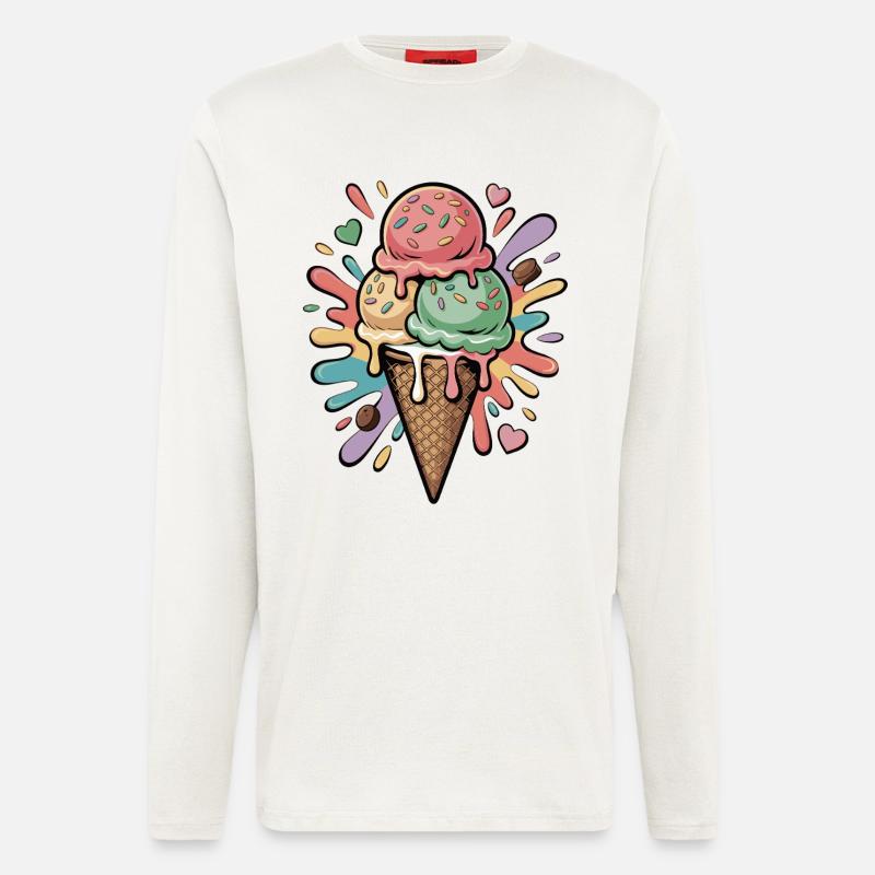 Bunte Eiscreme Explosion - Longsleeve - made by SPREAD  - OFF WHITE