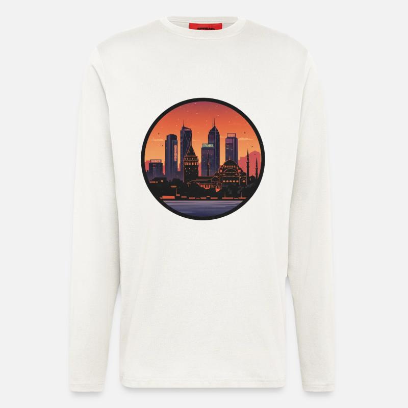 Istanbul Abendstimmung Skyline - Langarmshirt - made by SPREAD  - OFF WHITE