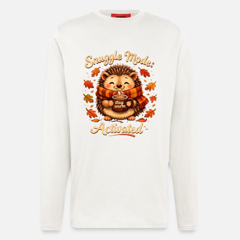 Cuddle Mode Autumn Warmth Hedgehog - Longsleeve - made by SPREAD  - OFF WHITE
