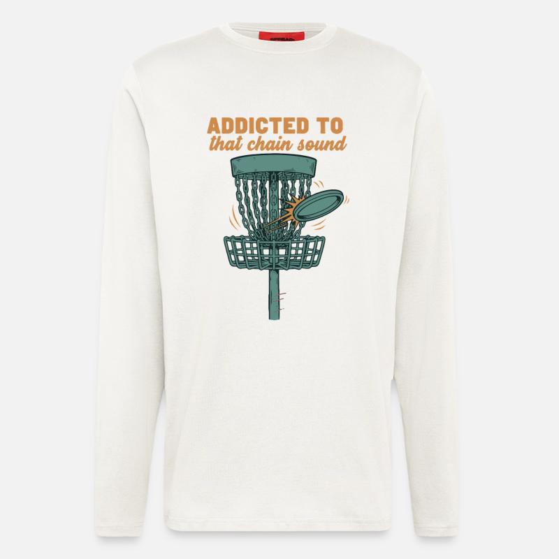 Süchtig nach diesem Kettensound-Discgolf-Korb - Langarmshirt - made by SPREAD  - OFF WHITE
