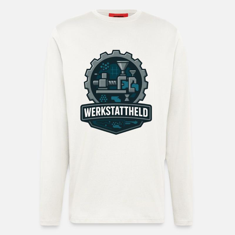 werkstattheld, kunststoff maschine - Langarmshirt - made by SPREAD  - OFF WHITE