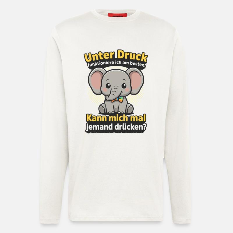 Under pressure elephant, cuddle me saying - Longsleeve - made by SPREAD  - OFF WHITE