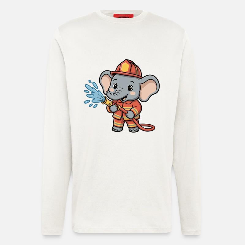 Fire Brigade Elephant Hose Splash - Longsleeve - made by SPREAD  - OFF WHITE
